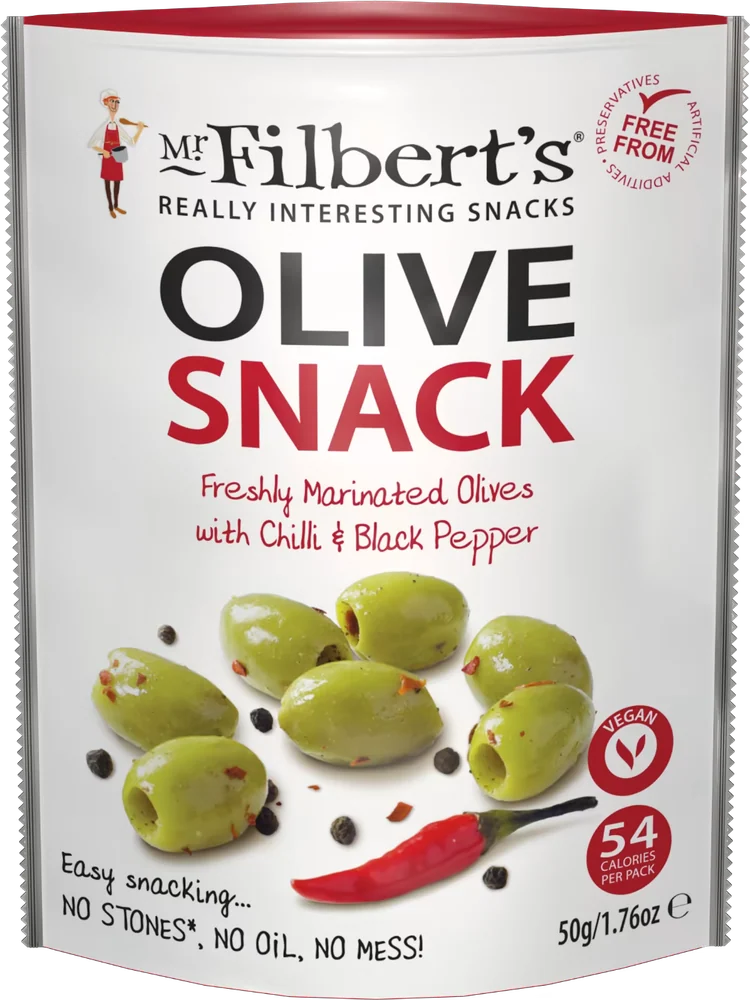 Mr Filbert's Green Olives with Chilli & Black Pepper 50g